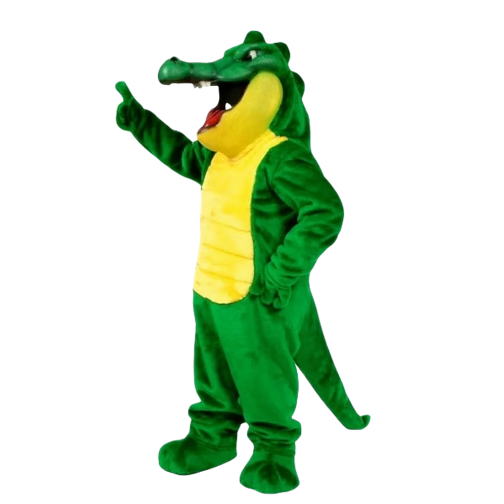 High Quality Custom Crunch Gator Mascot Costume Alligator Crocodile Mascotte Mascota Carnival Cosply Costumes SW486