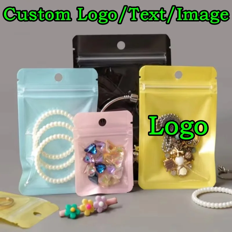 Paquete de 300 Bolsas de Plástico Transparente con Cierre Hermético, para Impresión de Logotipo Personalizado, para Guardar Regalos, Joyas, Juguetes, Cadenas, Celulares