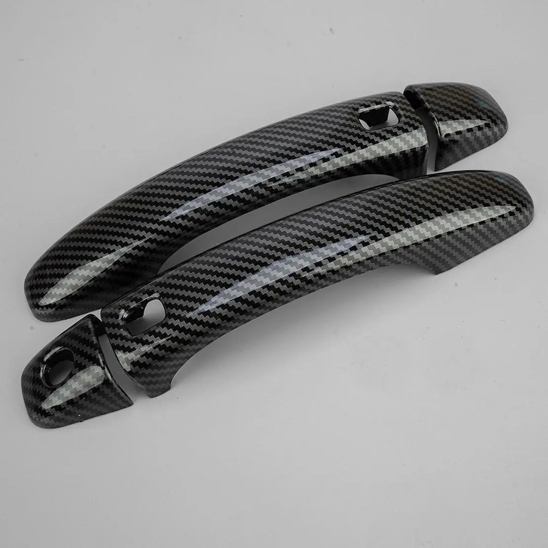 Car Side Smart Door Handle Cover Trim Black Carbon Fiber Texture Style ABS Plastic Fit For Audi S5 Convertible Coupe 2010-2017
