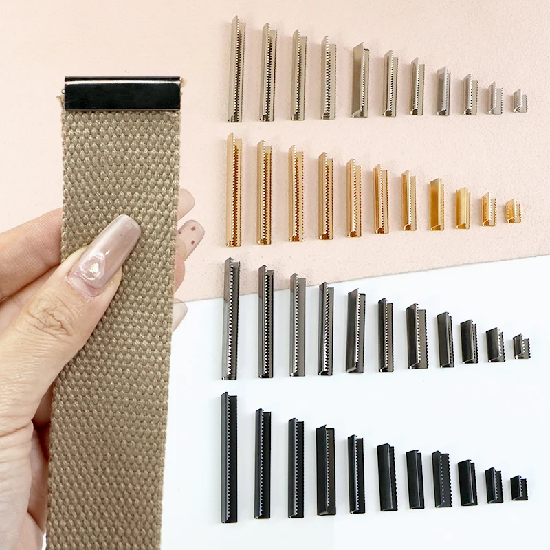 

20Pcs 10-60mm Metal Tail Clip Buckles Webbing Strap End Lock Carabiner Clips Fastex Buckle Leather Belt Cord Stop Stopper Clamp