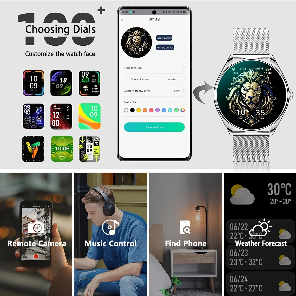 2025 New Ultra Thin Smart Watch Men 1.43" AMOLED Display Always Show Time Bluetooth Call Heart Rate Smartwatch Ladies For HUAWEI