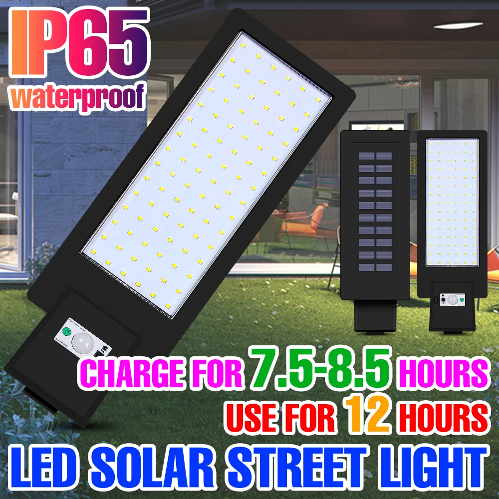 Outdoor Solar Lamp LED Street Lights Solar Waterproof Wall Sconce Lamp 3 Modes IP65 Spotlight PIR Motion Sensor Gardens Lighting