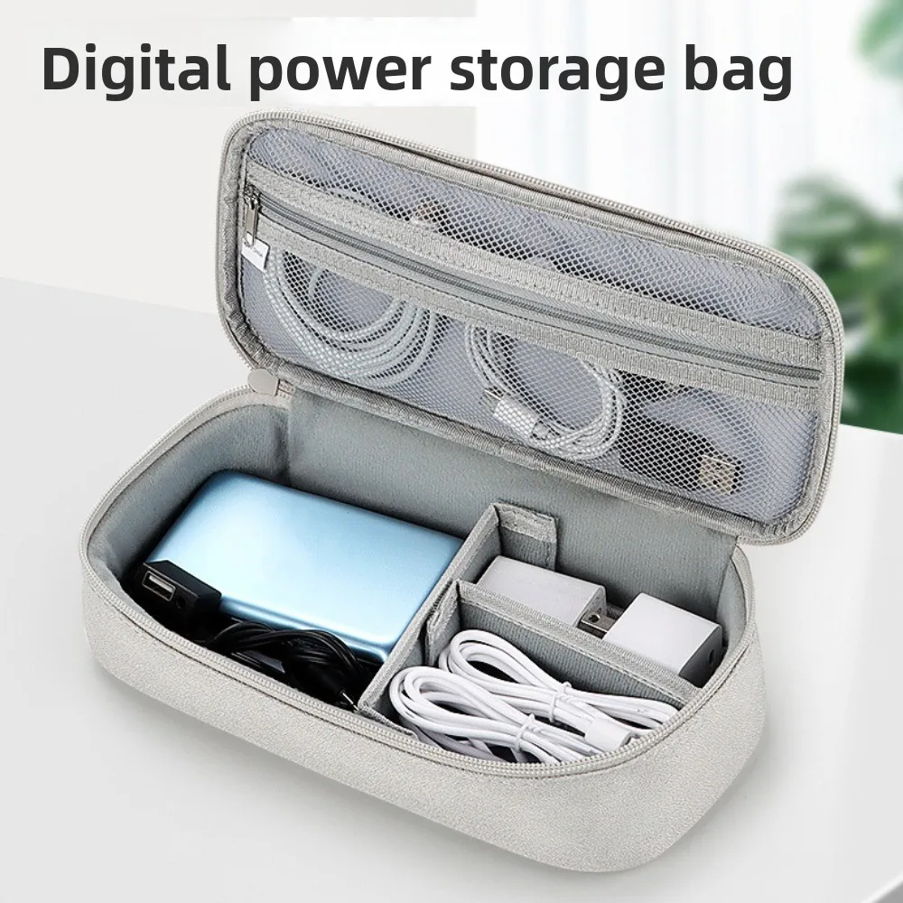 

Portable Travel Digital Storage Bag Large Capacity Dust Proof Power Bank Storage Bag Large Shockproof Charger Pouch Organizer