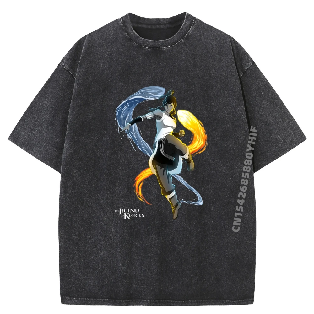

Nickelodeon The Legend Of Korra Action Stance Luxury T Shirt Men Breathable Washed T-Shirt Printed Shirts National Flag Day