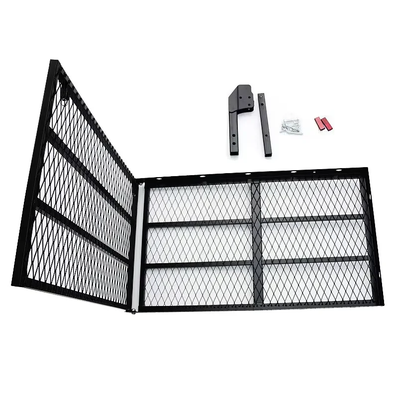 Hitch Mounted Steel Cargo Carrier with Ramp Folding Cargo Rack Rear Hitch Tray Luggage Basket With 500 LB Capacity Fits 2