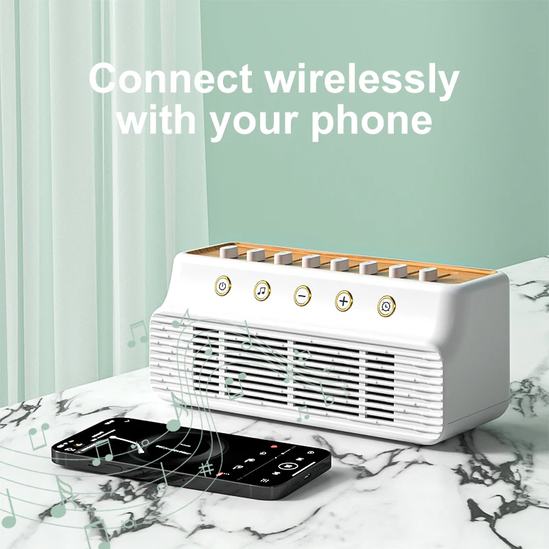 2024 최신 파란색 치아 스피커 5.0 3 가지 색상 사용 가능 진정 소리 수면 보조 타이밍 기능이있는 백색 소음 기계