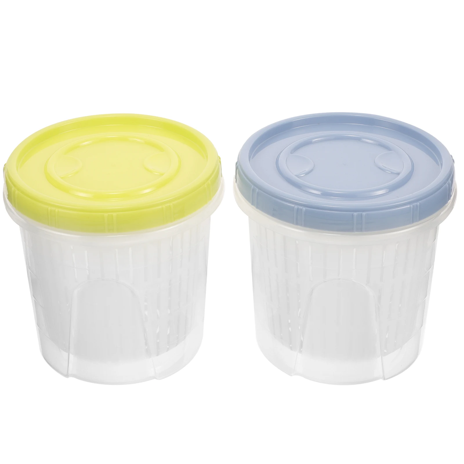 

2pcs With Strainer Insert Airtight Pickle Storage Container Sealable Food Jar Pp Material Pickle Holder Keeper Bucket For