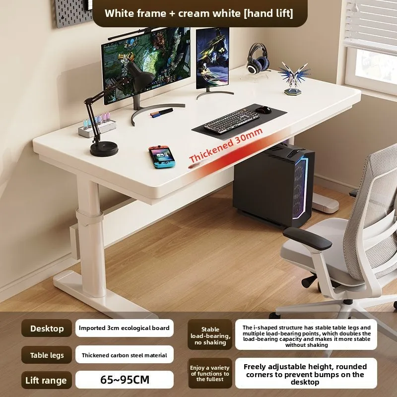 Biurko komputerowe stojące z elektrycznym regulacją wysokości, ergonomiczne biurko z kontrolerem i łącznikiem do laptopa, idealne do domowego biura.