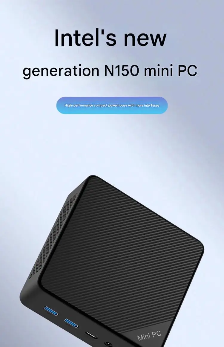 Intel N150/N100 Mini PC Micro NUC Quad-Core Business Desktop Portable Mini Chassis NAS - Compact Business-Class Compututer