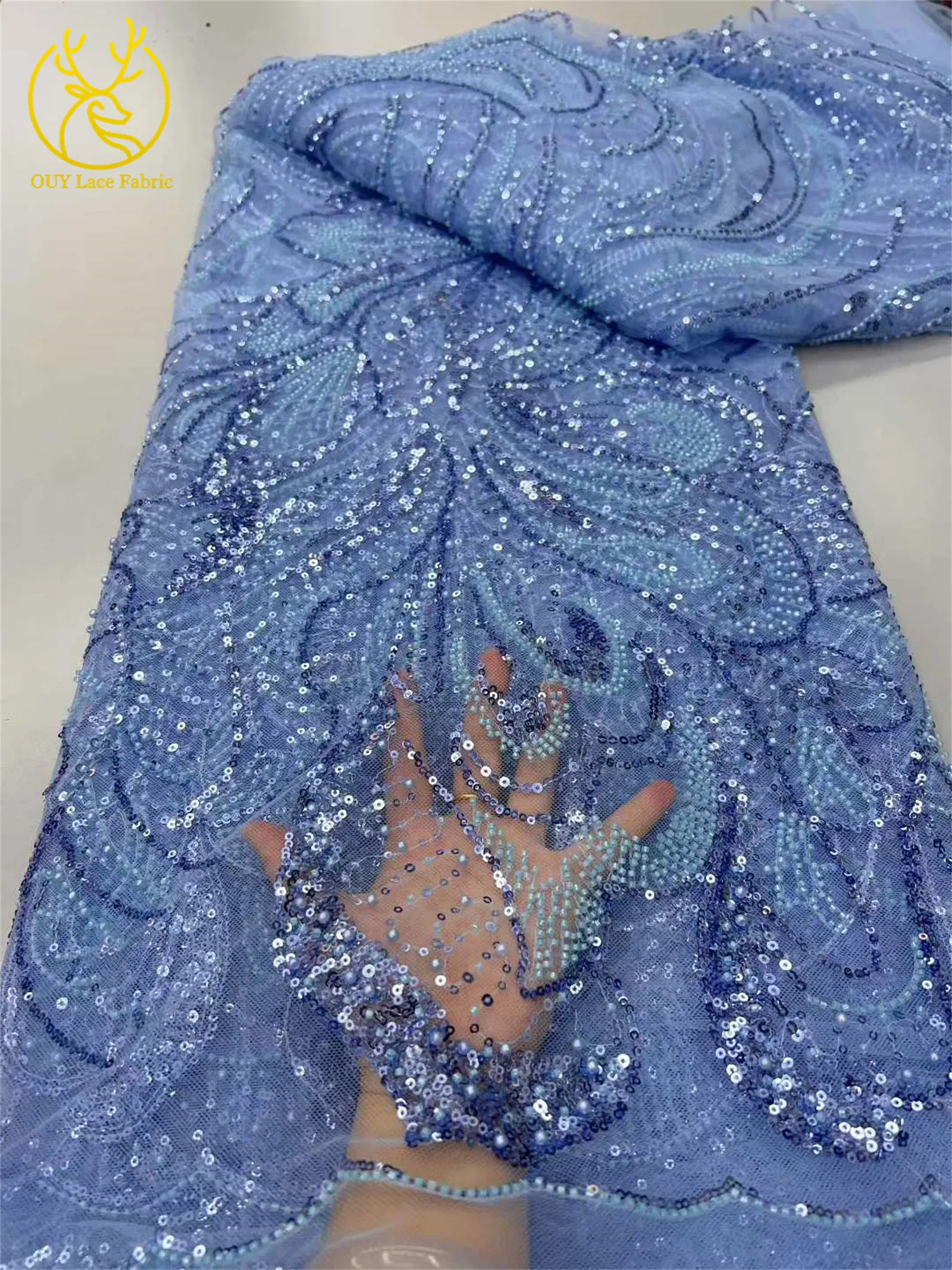 أحدث الفرنسية الترتر تول أقمشة الدانتيل 2025 تصميم جديد الأفريقي مطرز أقمشة الدانتيل للنساء فستان العشاء مواد الخياطة