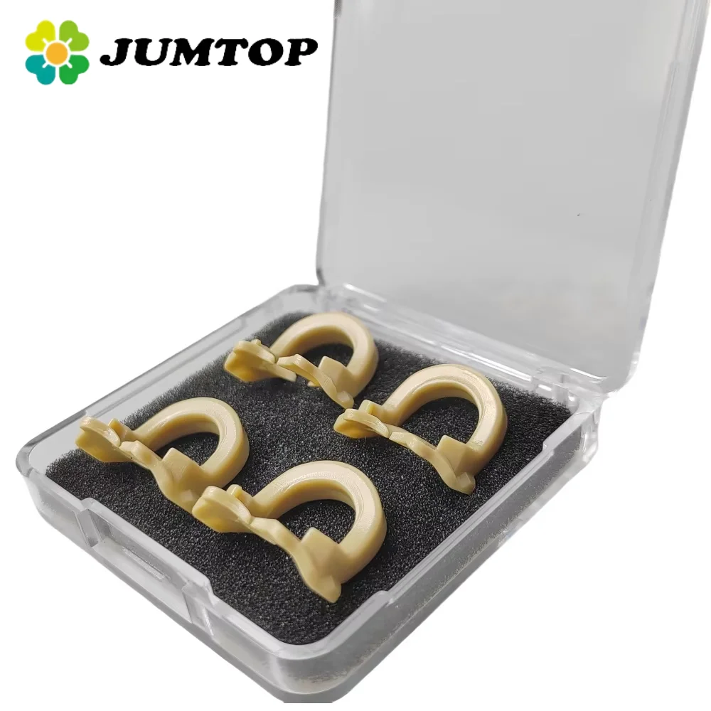 

JUMTOP 4Pcs Dental Sectional Contoured Matrix Rubber Dam Clamps Rubber Barrier Clip Resin Material Dentistry Tools