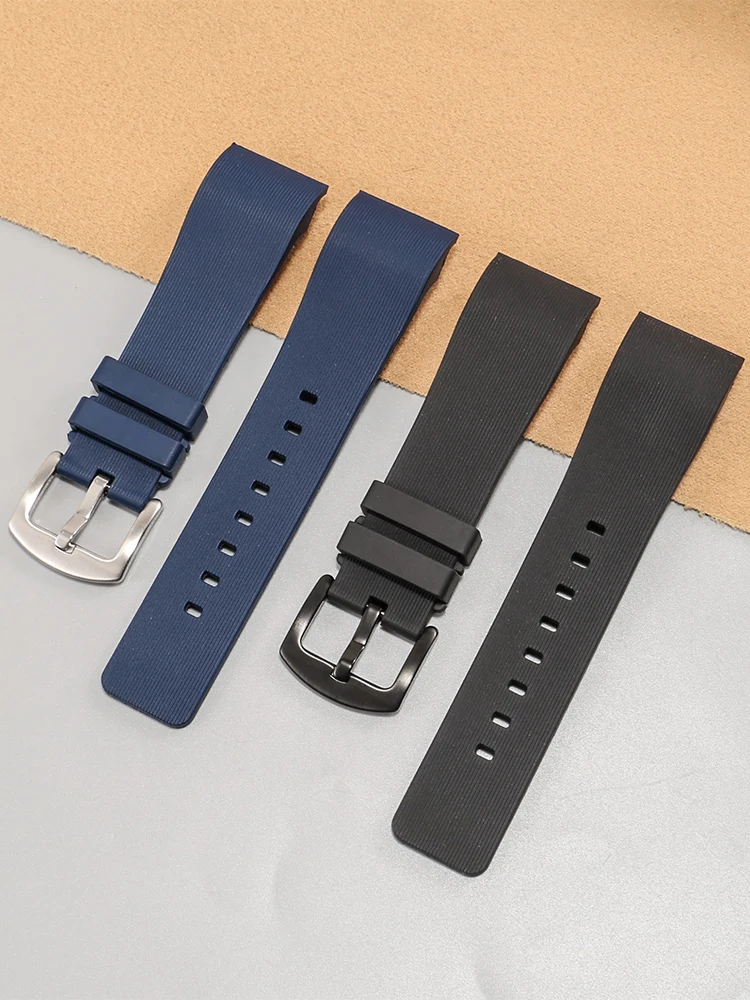 Silicone Watchband for Cartier Santos Sandoz 100 Series Men's Women's Rubber Watch Strap Chain 20mm 23mm Wristband Bracelet