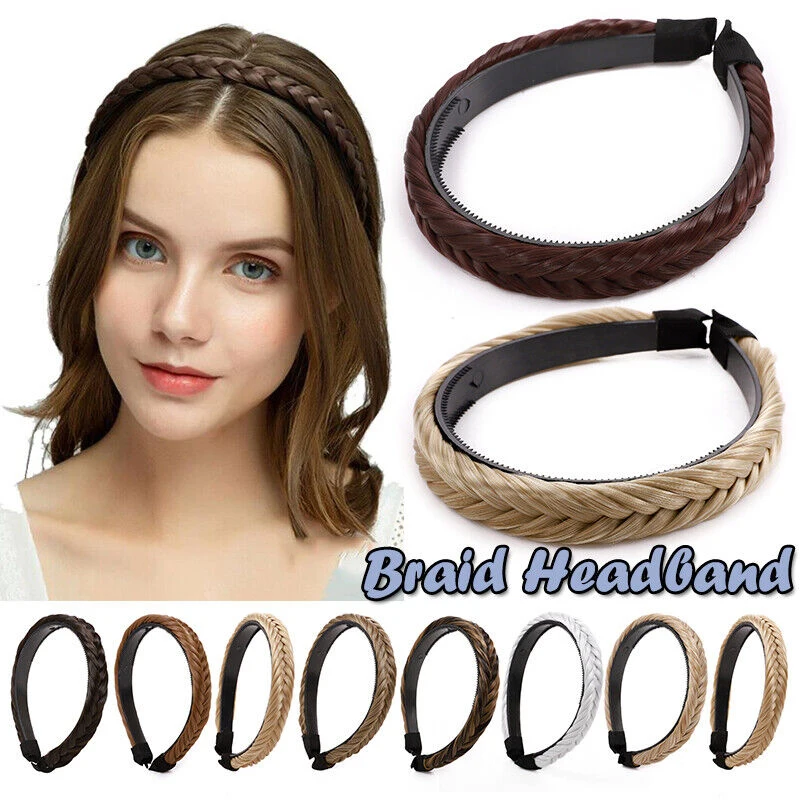 Fashion Fishbone Braid Lazy Wig Twist Hair Bands for Women Luxury Designer Non-slip Braided Wigs Headband Hair Accessories