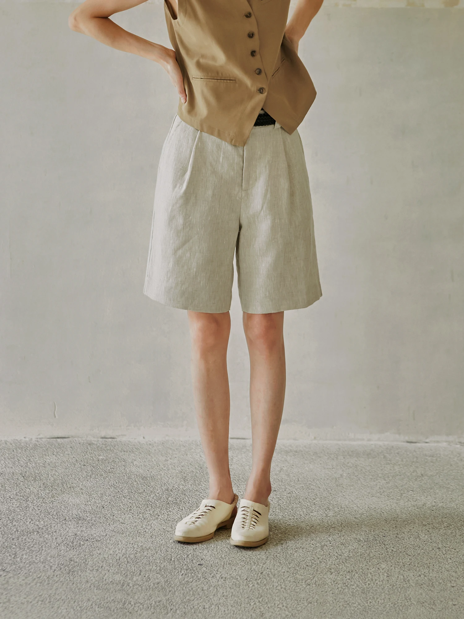 

VIMIE2025 Новые летние простые льняные свободные брюки прямого кроя, повседневные брюки-капри для женщин, однотонные, для офиса и повседневной носки