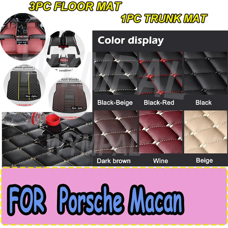 

LUXURY Car Floor Mats For Porsche Macan 95B 2018 2017 2016 2015 2014