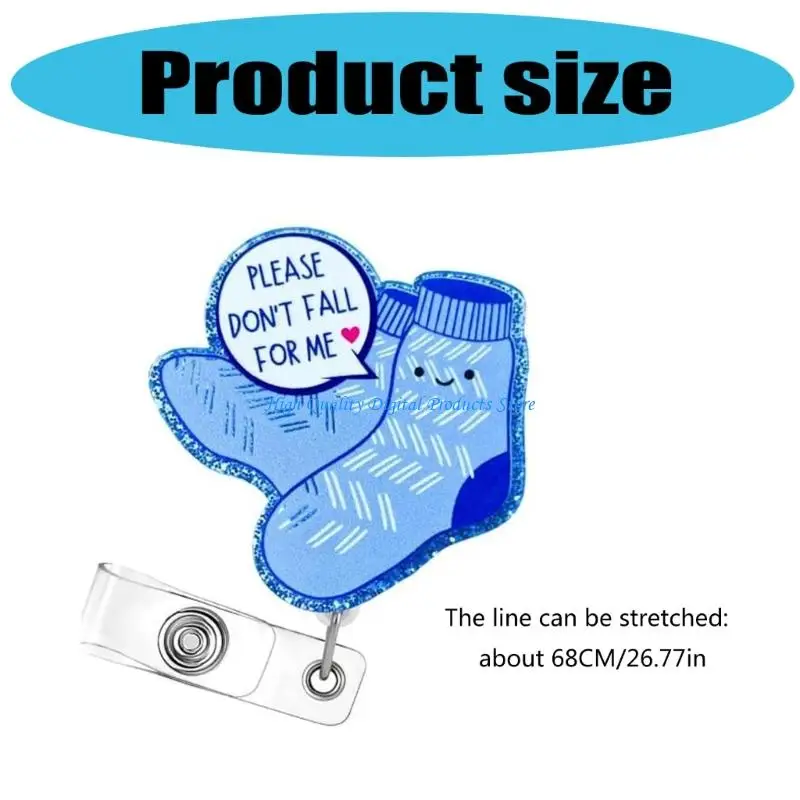 U2JE الجوارب شارات حامل مع مشبك معدني للطلاب المعلم طبيب ممرضة شارات حامل بطاقة شارات قابلة للسحب بكرة