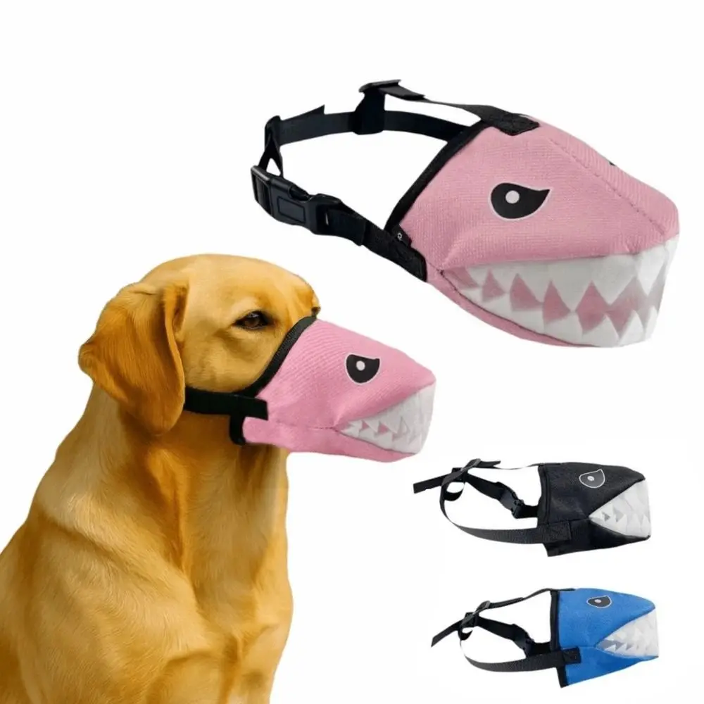 

Cute Anti Barking Dog Muzzle Cartoon Shark Model Pets Mouth Muzzle Adjustable Breathable Dog Snout Mask fit All Dogs