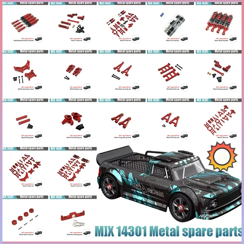 For MJX Hyper Go 1/14 RC 14301 14302 14301 Cars Metal Seering Assembly Steering BLOCK Rear Hubs Etc. Upgrades Parts Accessories