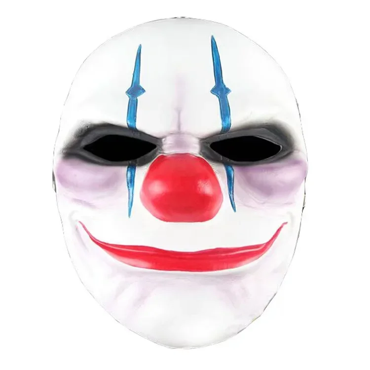 Payday 2 máscara de resina cintura dallas/lobo/cadenas/hoxton cosplay coleção de halloween horror palhaço masquerade carnaval traje adereços