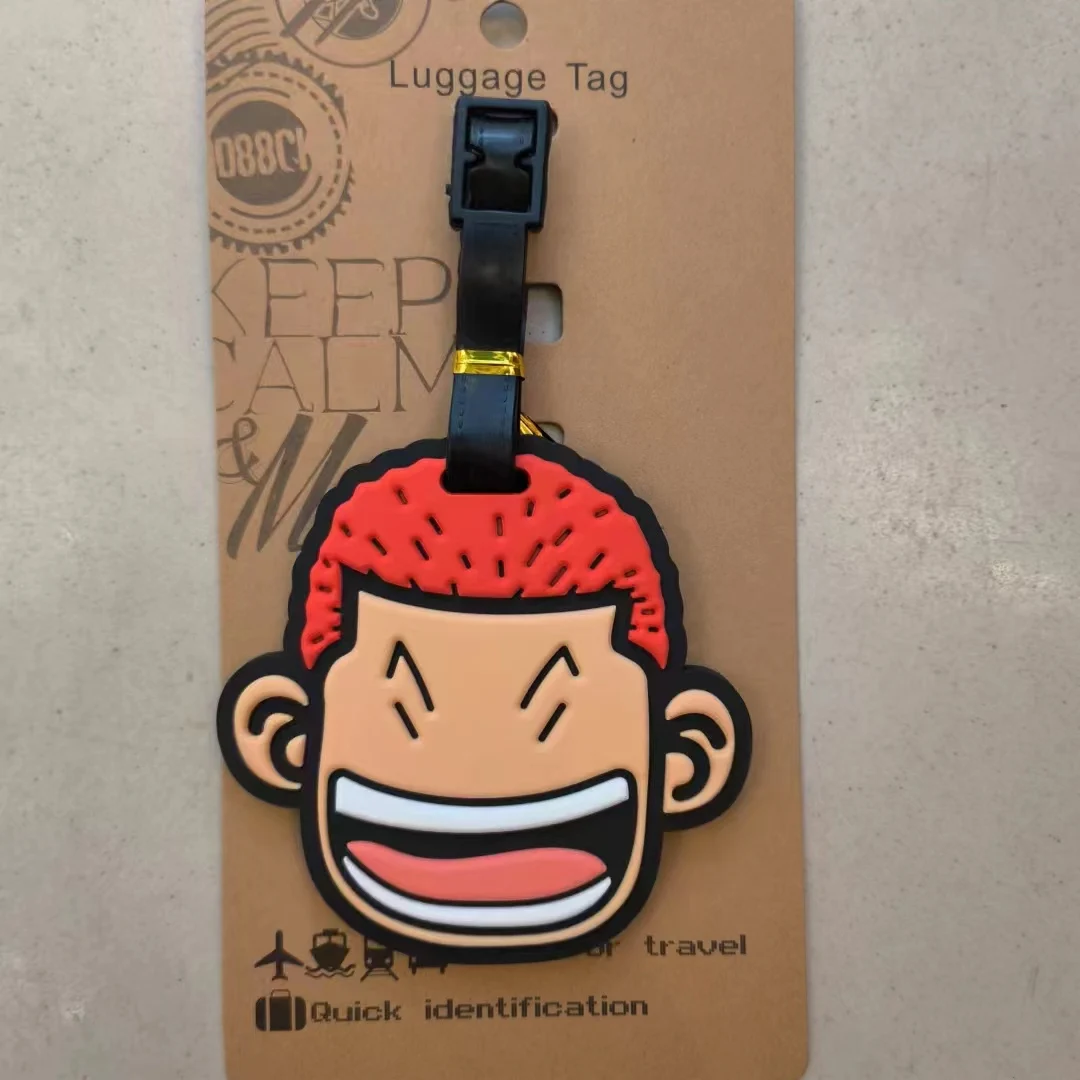 Japanese Anime Luggage Tag Travel Accessories Lovely Cartoon PVC Luggage Label Men Portable Bording Baggage Tag Name Tag