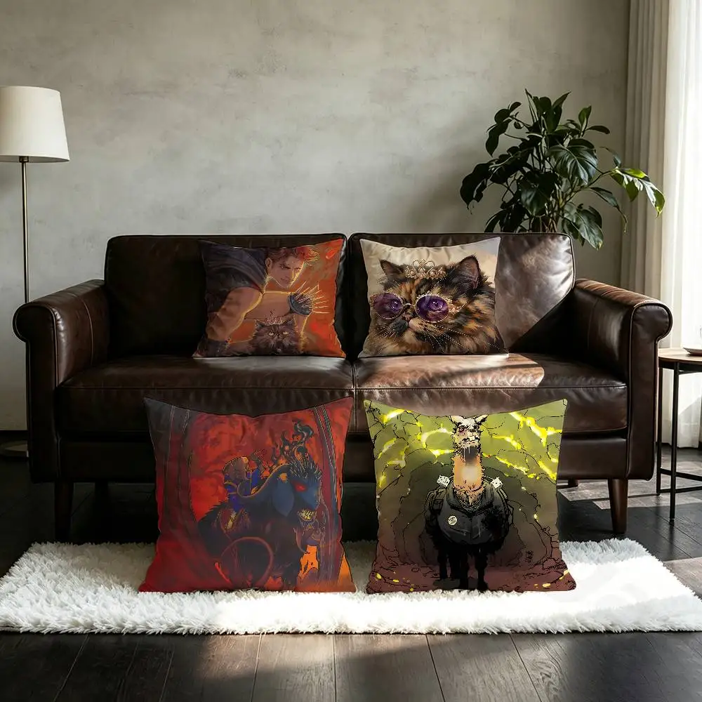 D-Dungeon Crawler Carl Pillow Case Anti-dustmite Pillowcase Invisible zipper silky short plush Sofa cushion cover
