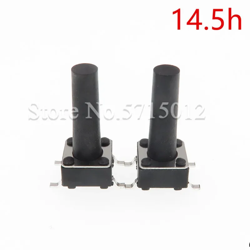 200pcs/lot Black 6*6*14.5MM SMD 4pin Copper feet high temperature resistant Light touch switch tact switches
