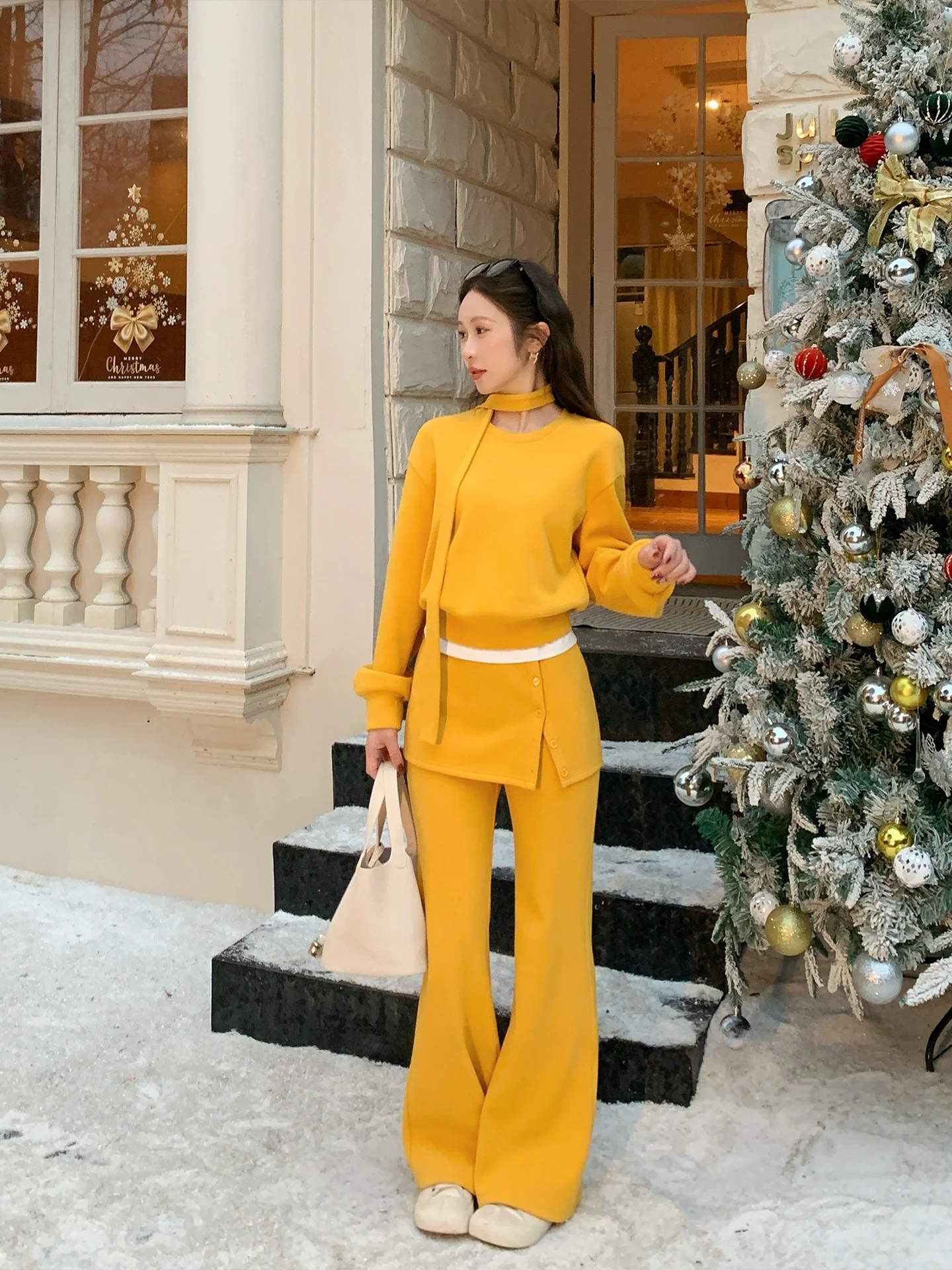 

Женские зимние повседневные брюки с высокой талией, прямые, на флисовой подкладке, расклешенные, из комфортной хлопковой смеси