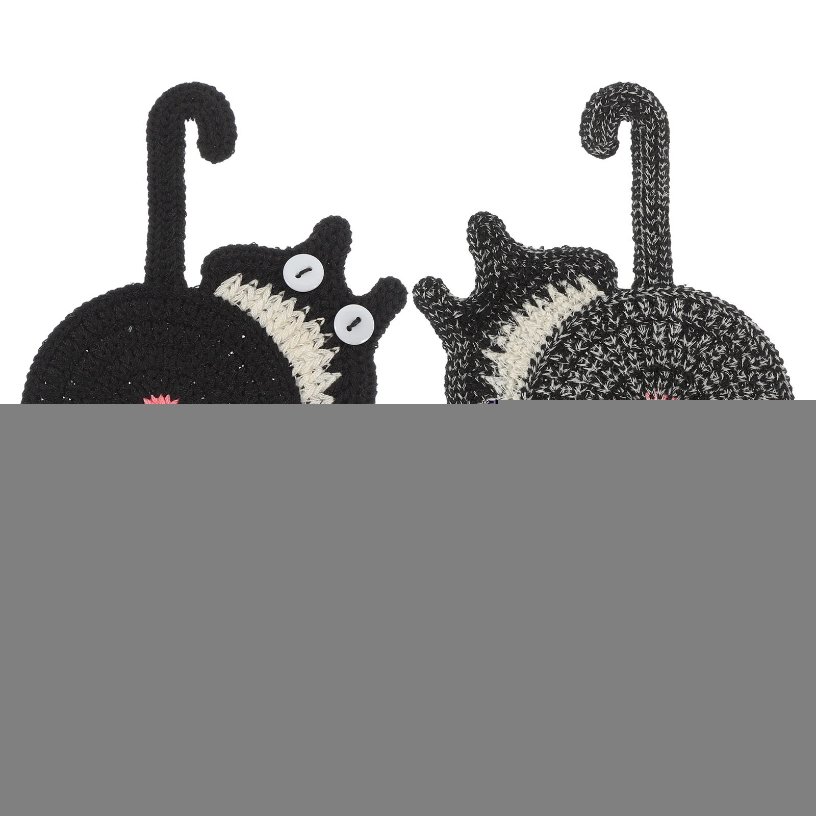 

Cat Butt Coaster Heat Insulated Kawaii Knitting Desk Coaster Black Non Mat For Coffee Tea Glass Home Kitchen Decor