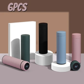 Botella de agua inteligente de 500ml, termo de acero inoxidable con pantalla de temperatura, frascos de vacío a prueba de fugas, taza de café, taza de leche, regalo de Navidad