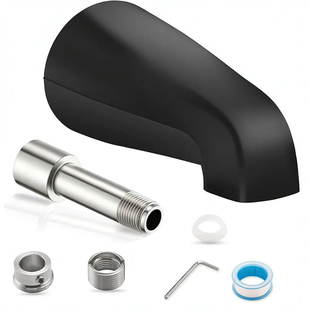 Universal Metal Bathtub Faucet Spout For Bathroom Tub Replacement Parts Corrosion Resistant Durable Water Outlet Kit