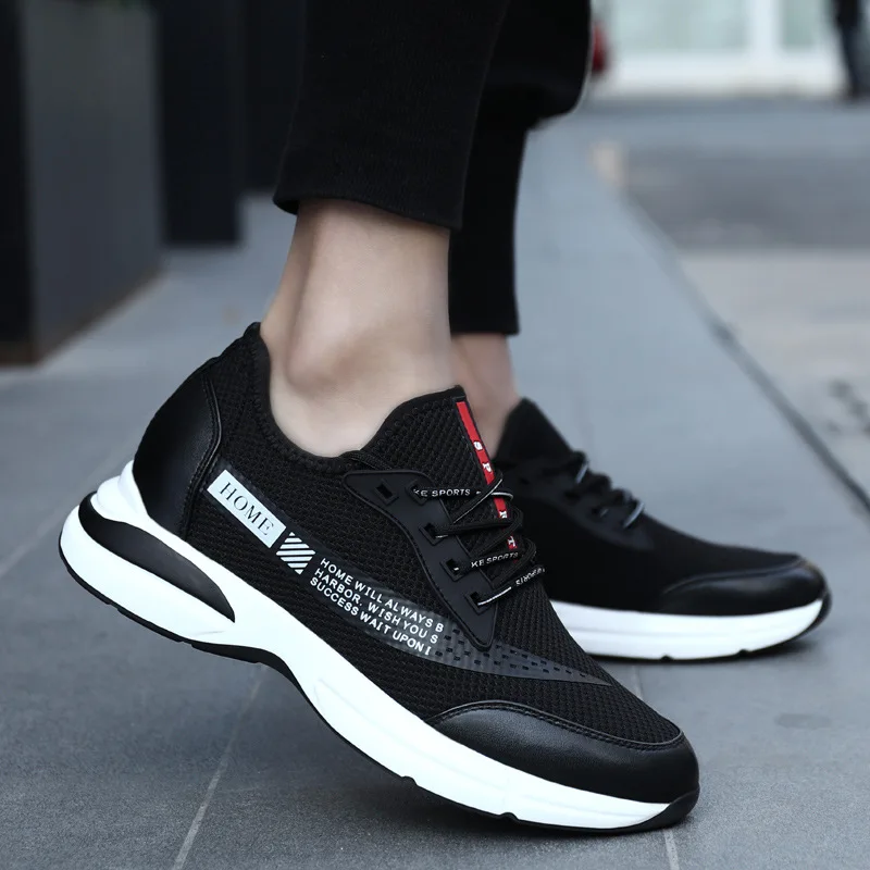 Men\'s Sneakers Elevator Shoes Breathable Height Increasing Invisible Inner Height 6/8/10CM Taller Shoes Comfortable Sports Shoes