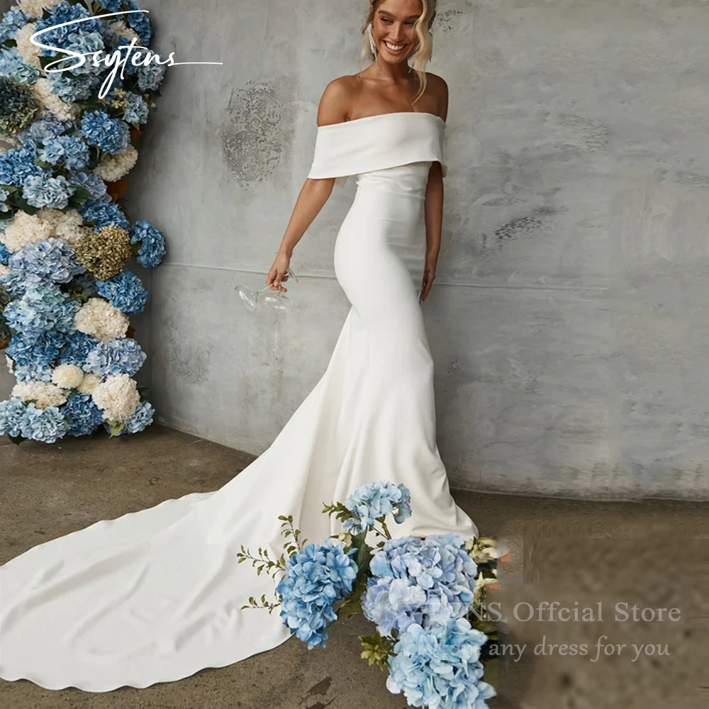 SSYTENS Elegant 2025 Mermaid Wedding Dresses Sexy Off the Shoulder Bridal Gowns Silk Floor Length Vestido De Noiva Customized