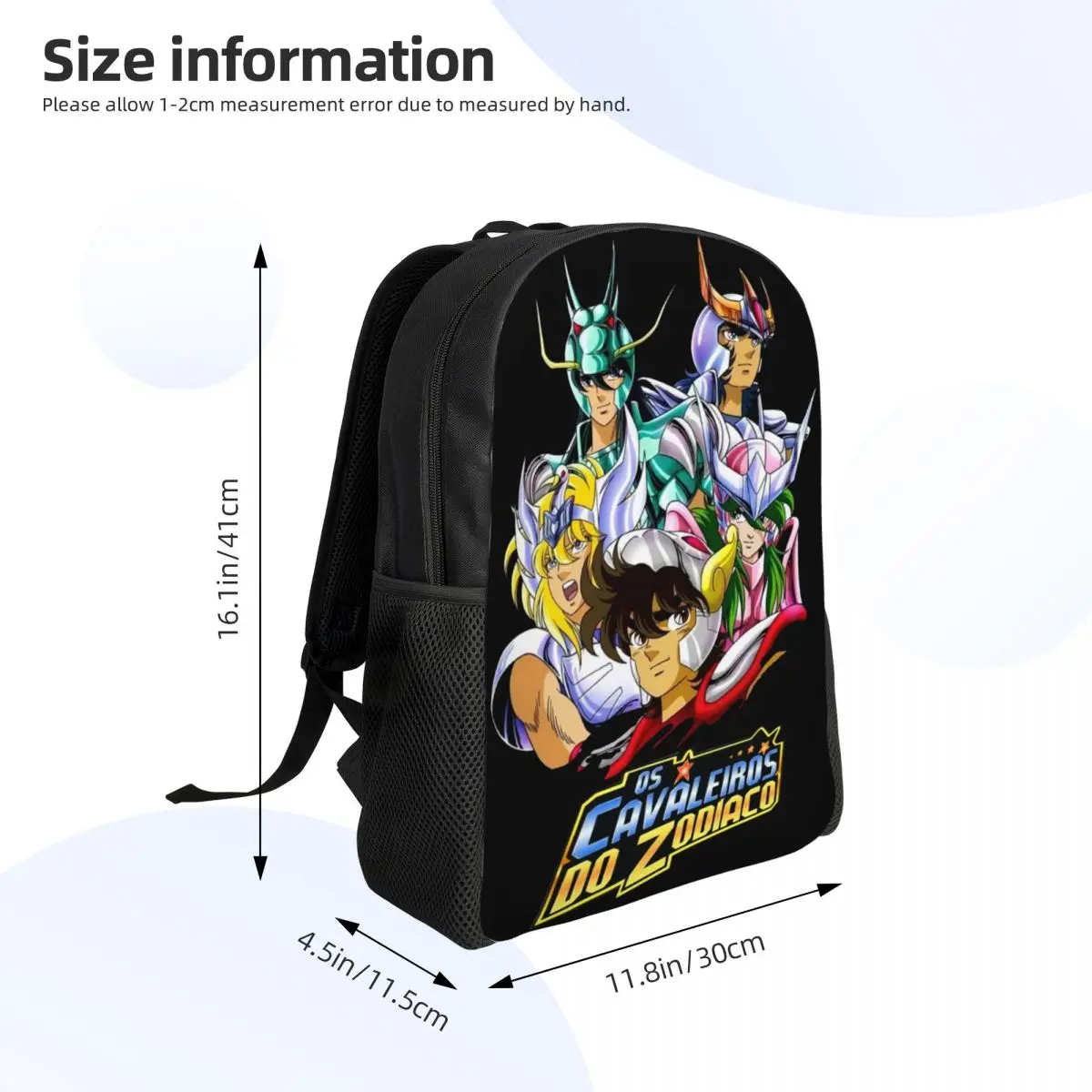 Custom Saint Seiya Knights Of The Zodiac Backpack for Women Men Waterproof College School Cartoon Manga Bag Printing Bookbags