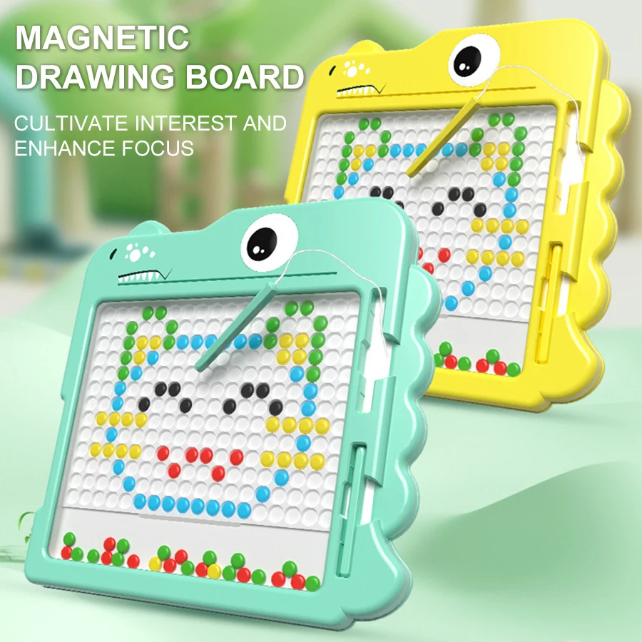 Magnetisches Zeichenbrett für Kinder, DIY-Graffiti-Spielzeug, magnetischer Stift und Perlen-Puzzle-Spielzeug, Kindergeburtstagsgeschenk, Weihnachtsgeschenk