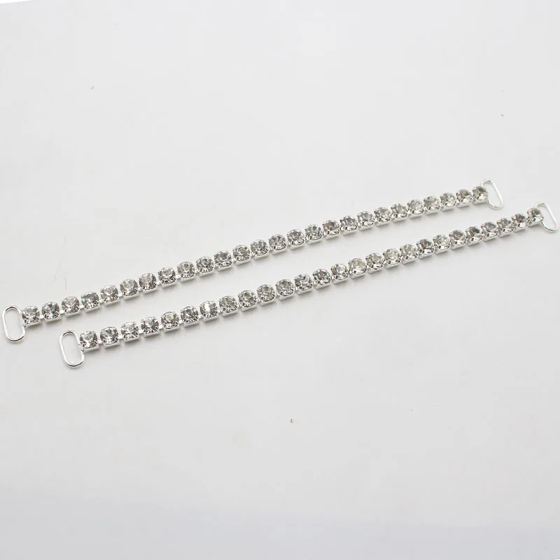 10Pcs 12*160MMmSingle Row S20 Rhinestone Decoration Chain/Bikini Connector Buckles For Shoulder Strap Clothing Dress Accessorie