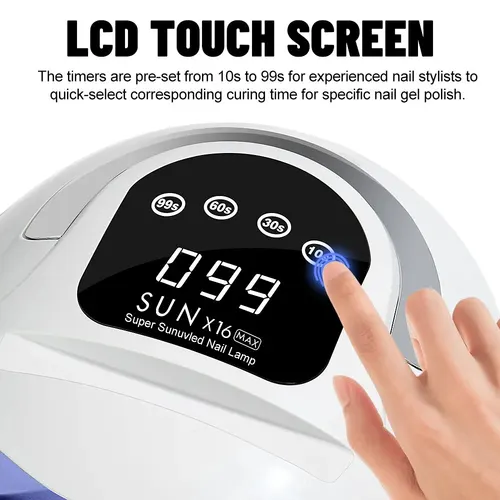 Imagen 2 del producto Lámpara de uñas LED UV, luz de gel de uñas de alta potencia, lámpara de manicura profesional, secador de uñas con sensor automático y 4 conjuntos de temporizador