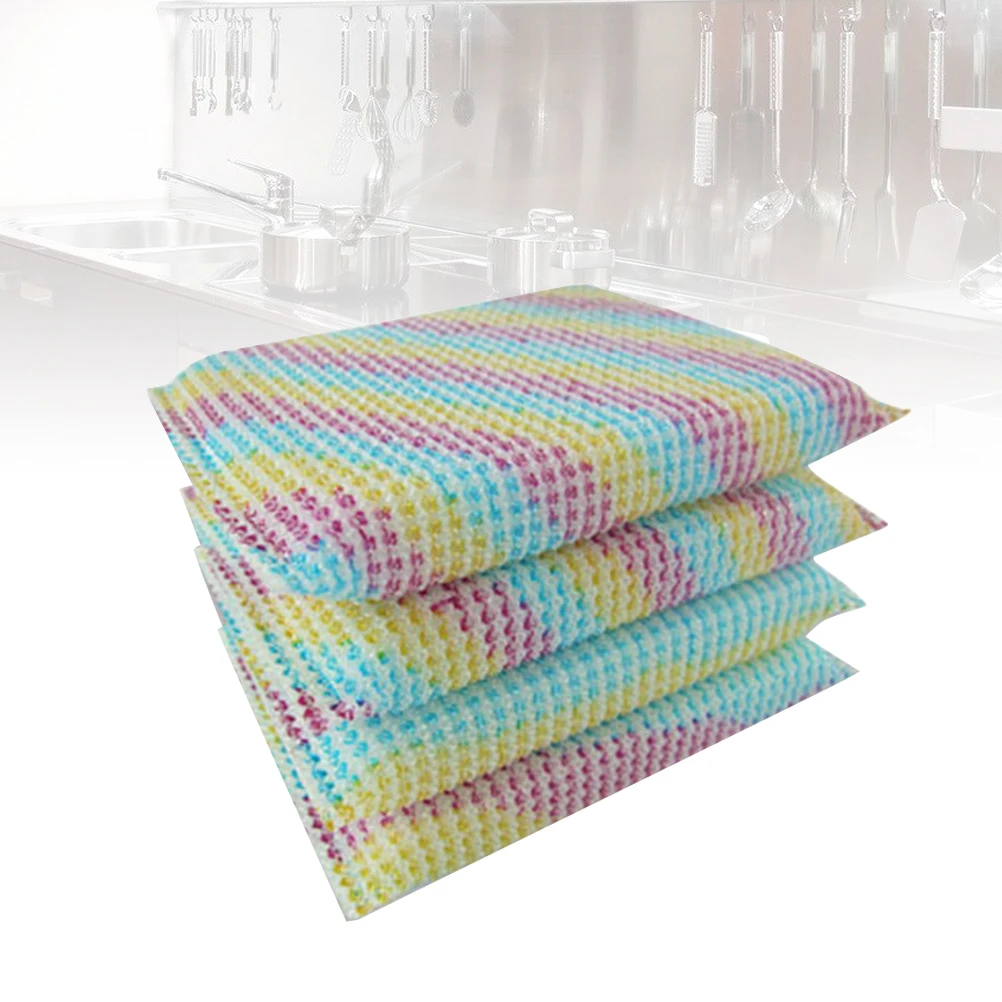 

4Pcs Kitchen Cleaning Sponge Scouring Pad Double Sided Sponge Soft Scrubber for Dishes Bathroom Tiles