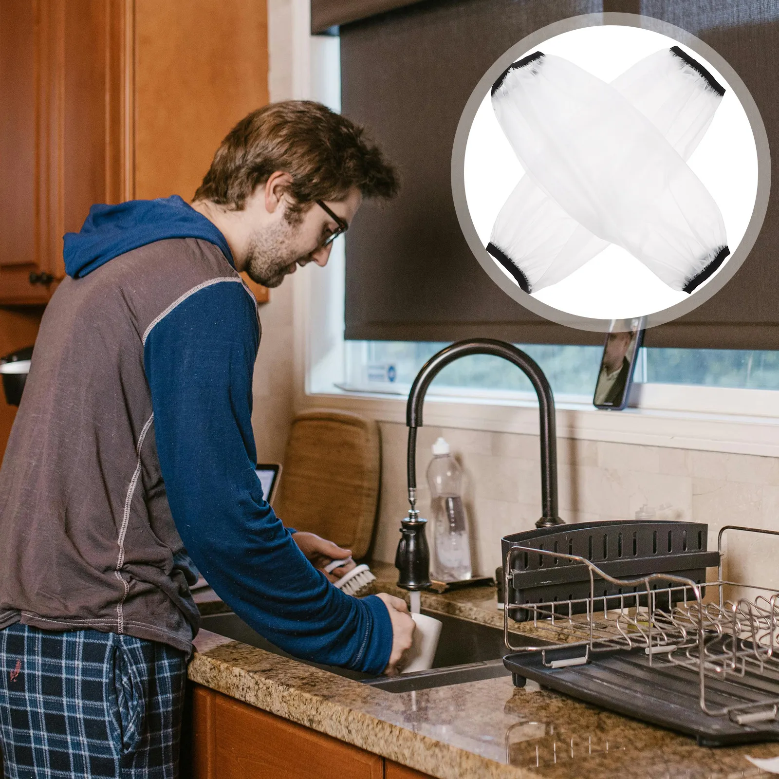 

2Pcs Waterproof Arm Sleeves Oilproof Protective Oversleeves for Men Women Forearm Covers Gardening Cooking Welding Cleaning