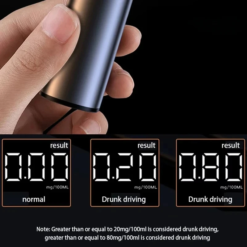 HOT Convenient Automatic Alcohol Tester Electronic Breathalyzer LED Display Portable Rechargeable Non-Contact Alcohol Test Tools
