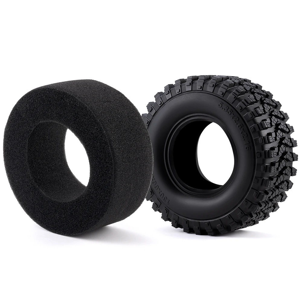 YEAHRUN 2.6Inch Rubber Tyre Wheel Tires OD 136MM for 1/7 1/8 RC Climbing Car MK07 MJX SCX10 TRX4 RBX10 Upgrade Parts