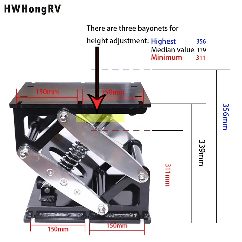 Rv HWHongRV Heavy Duty 180kg Load Marine Seat Suspension Base Aluminum Alloy 6063-T5 Mechanical Shock Absorbing Pedestal