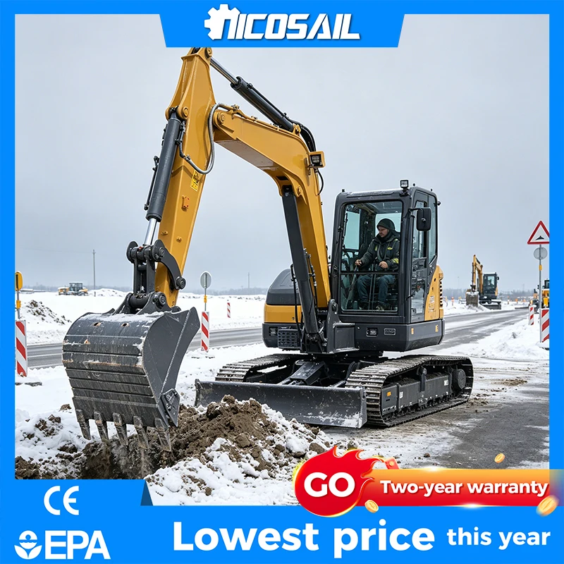 Nicosail OKW906 Compact Excavator 5.7T CE EPA Approved Enclosed Cab Earth Moving Machine
