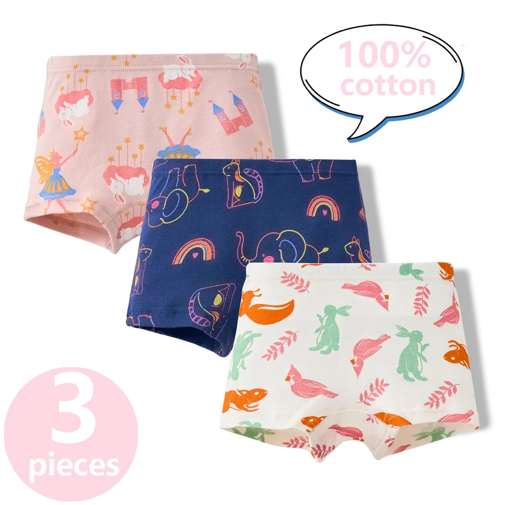 3/6 Pcs Kinder Mädchen Höschen Sets 100% Baumwolle Hübsche Cartoon Einhorn Druck Unterwäsche Für Mädchen Kleinkind Unterwäsche Boxer atmungsaktiv – Detail 7
