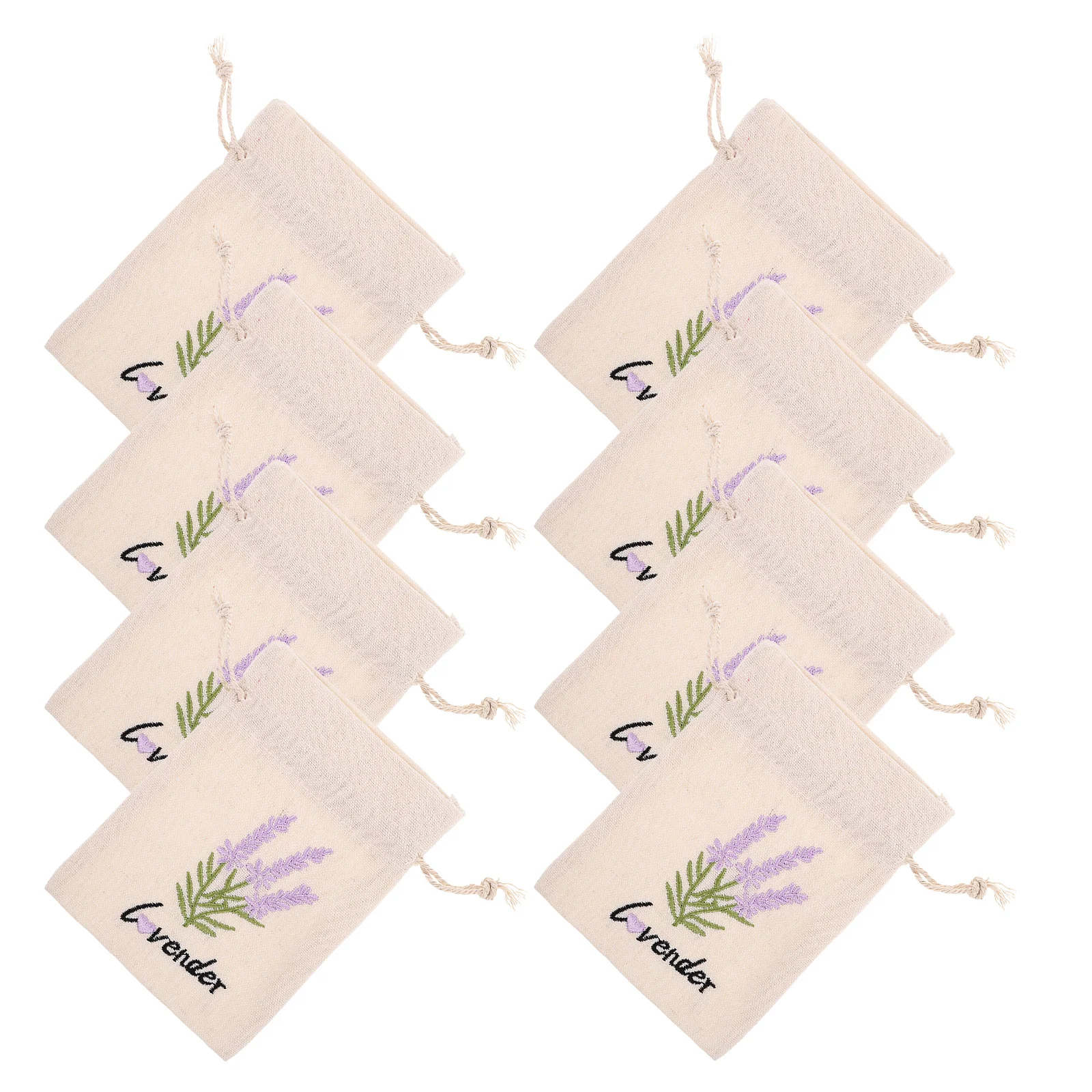 

8Pcs Reusable Drawstring Canvas Bags Embroidered Pouches for Jewelry Storage Fragrance Sachets Empty Bag for Drawer Closet Use