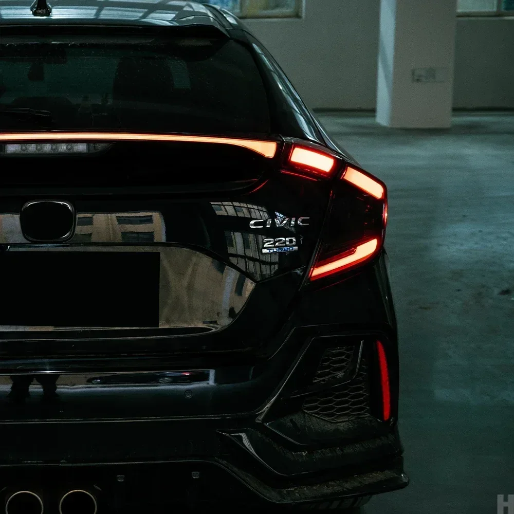 مجموعة المصابيح الخلفية للسيارات لهوندا سيفيك X 10th FC FK7 FK8 2016-2021 ترقية السيارة LED الديناميكية من خلال ملحقات الضوء الخلفي