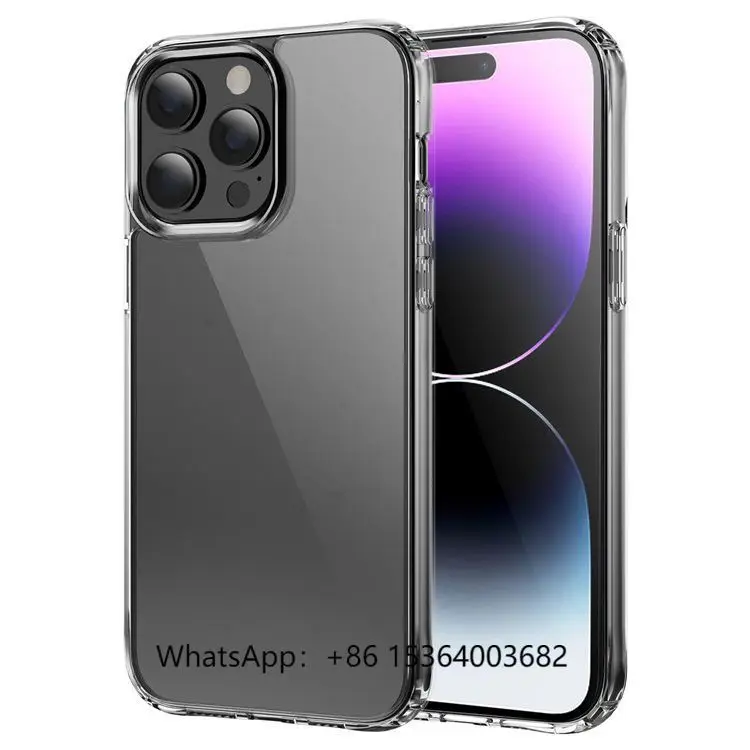 

TJXL-Wholesale Case Shockproof 1.5mm Thin Transparent Crystal Clear Tpu Bumper Phone Case Back Cover for IPhone14 15 16 Pro Max