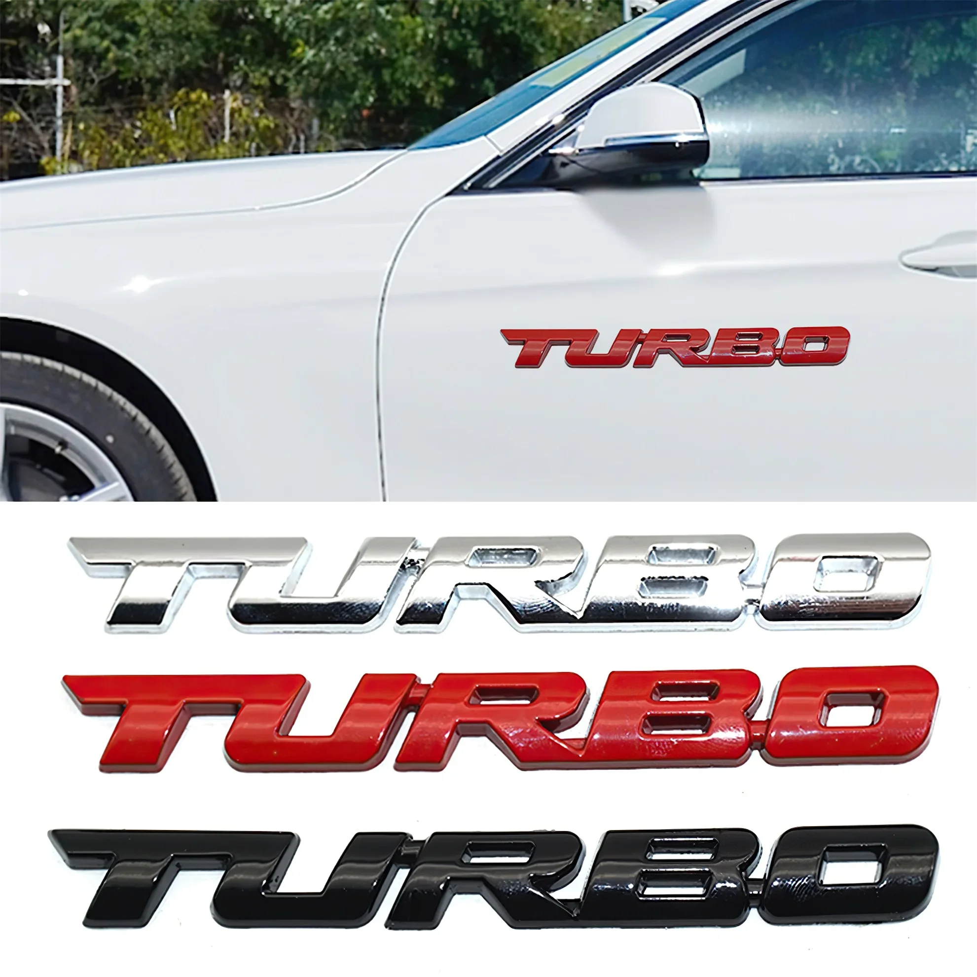 

TURBO New Car Styling 3D Alloy Metal Letter Sticker Motorcycle Emblem Badge Sticker Car Body Rear Tailgate Decal Auto Accessory