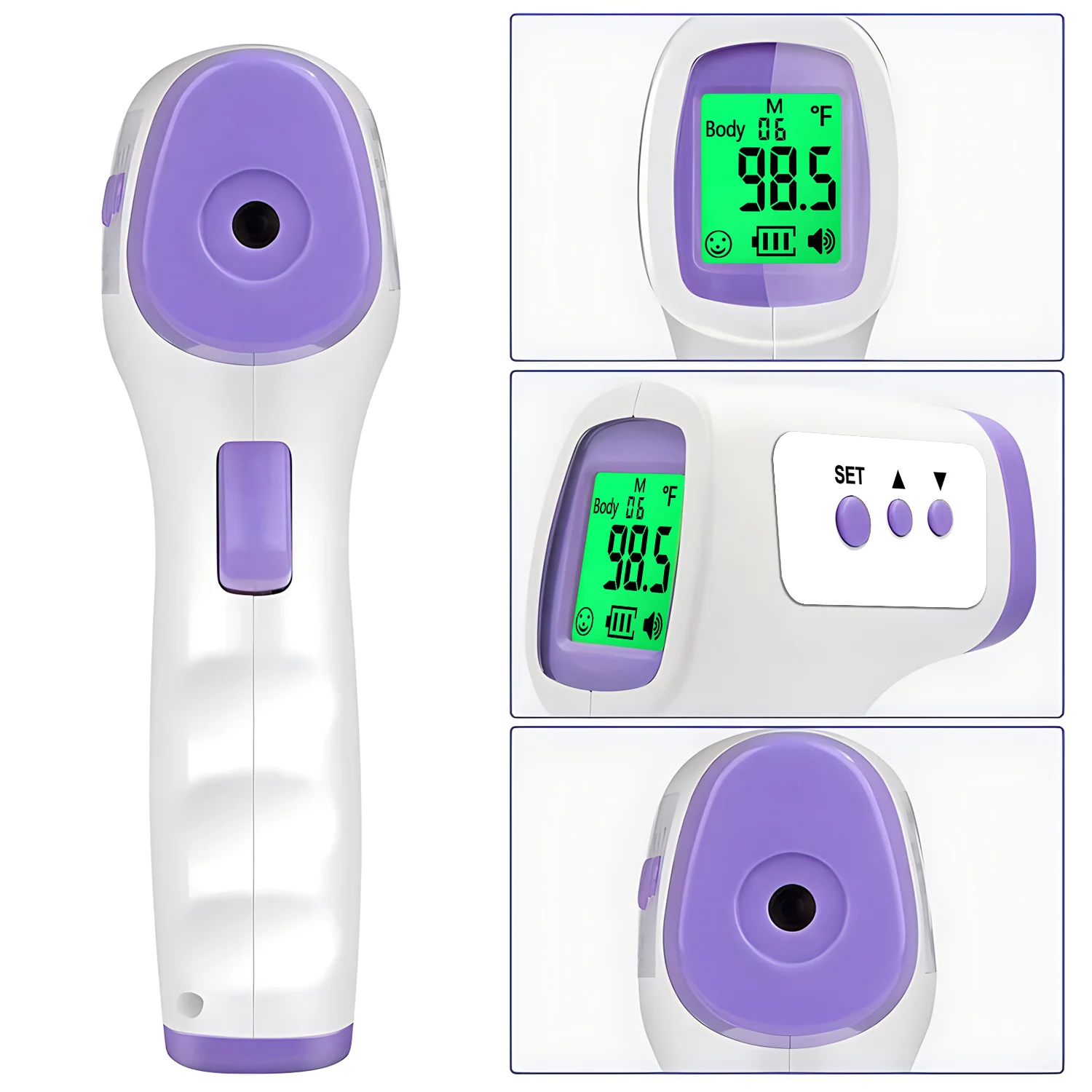 Medical Household Infrared Forehead Smart Digital Non-contact Laser Thermometer LCD Baby Adult Fever Reminder Infant Body