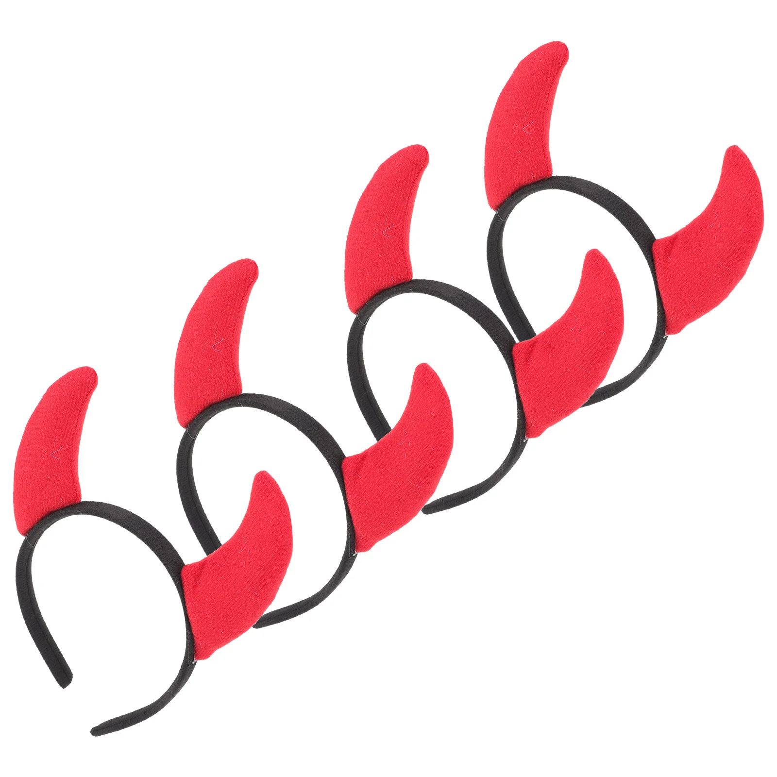 4 Pcs Shine Luminous Horn Headband Tiaras Party Cloth Flashing Masquerade Headdress