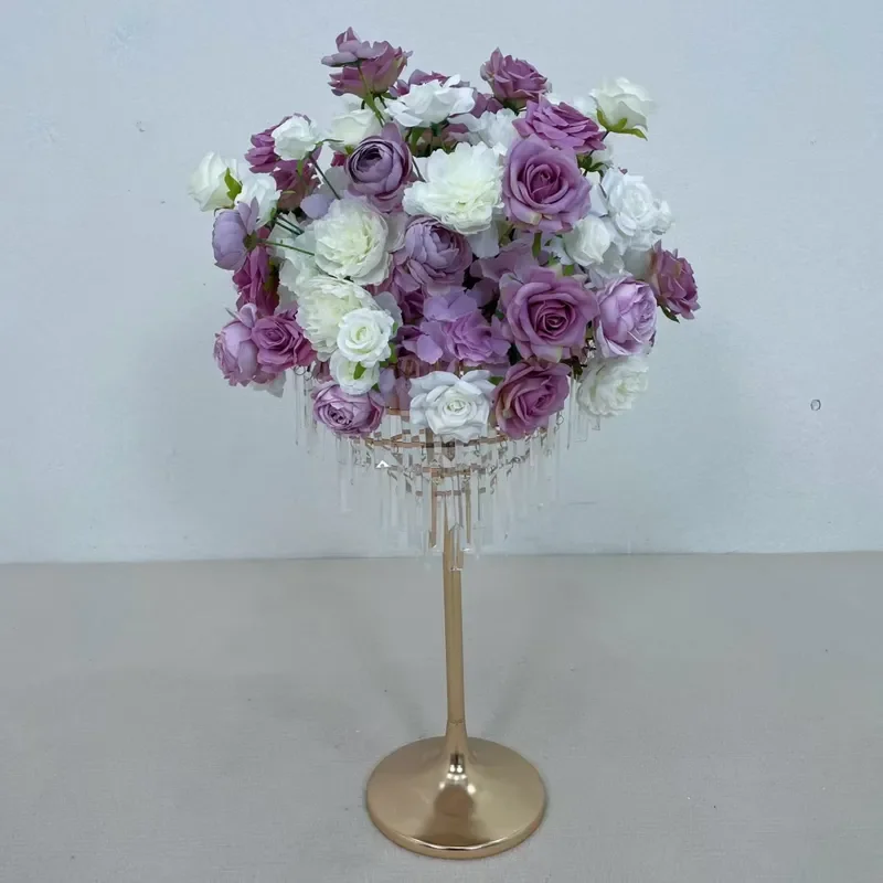 Luxury Crystal Wedding Centerpiece Artificial Flower Arrangement for Banquet Hall Table Decoration High End Hotel Event Decor